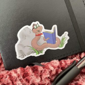 Bookworm Reading Sticker
